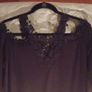 Never worn black lace strap banded bottom top